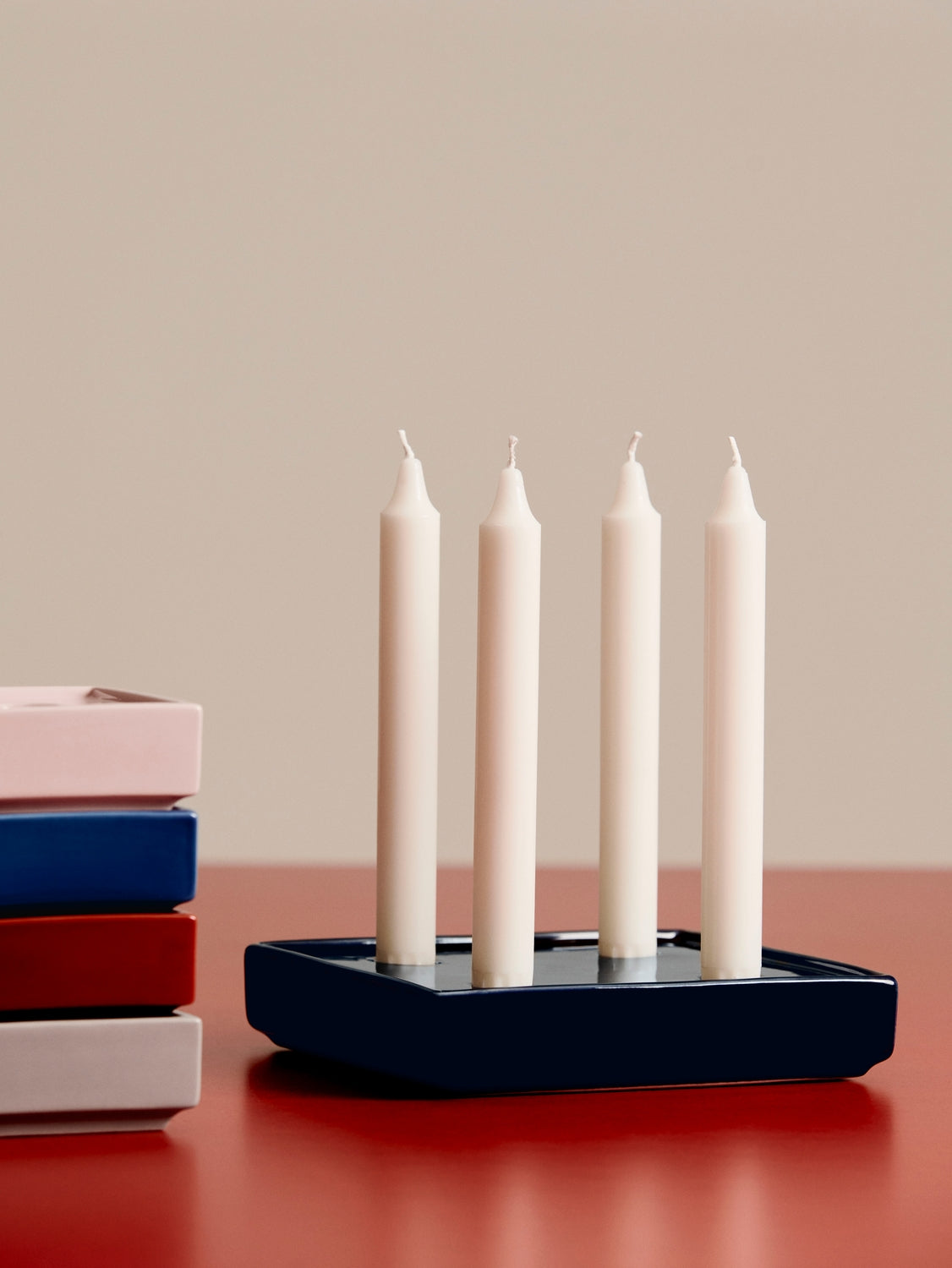 HAY| Mattone Candleholder Large Dark Blue