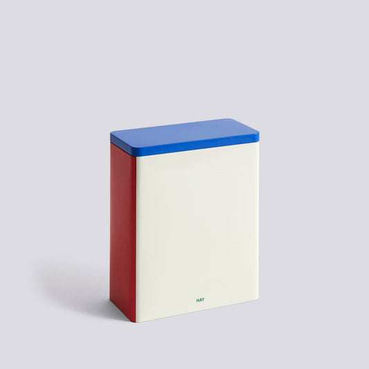 HAY| Tin Container XL Off White Blue Red