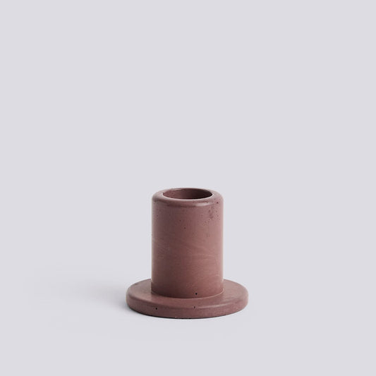 HAY| Tube Candleholder Concrete Bordeaux