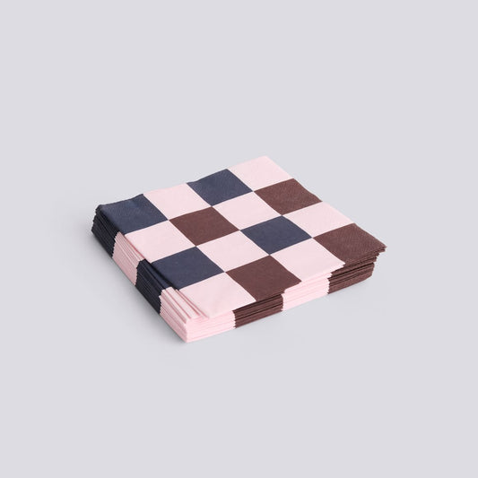 HAY| Pattern Napkins-Set of 20 Lunch-Light pink, bordeaux and black