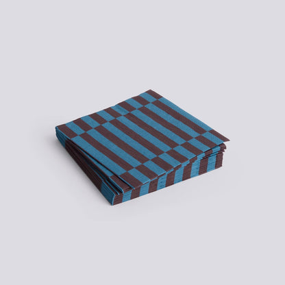 HAY| Pattern Napkins-Set of 20 Lunch-Anthracite and bordeaux pillar stripe