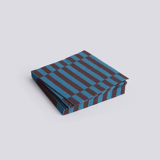 HAY| Pattern Napkins-Set of 20 Lunch-Anthracite and bordeaux pillar stripe